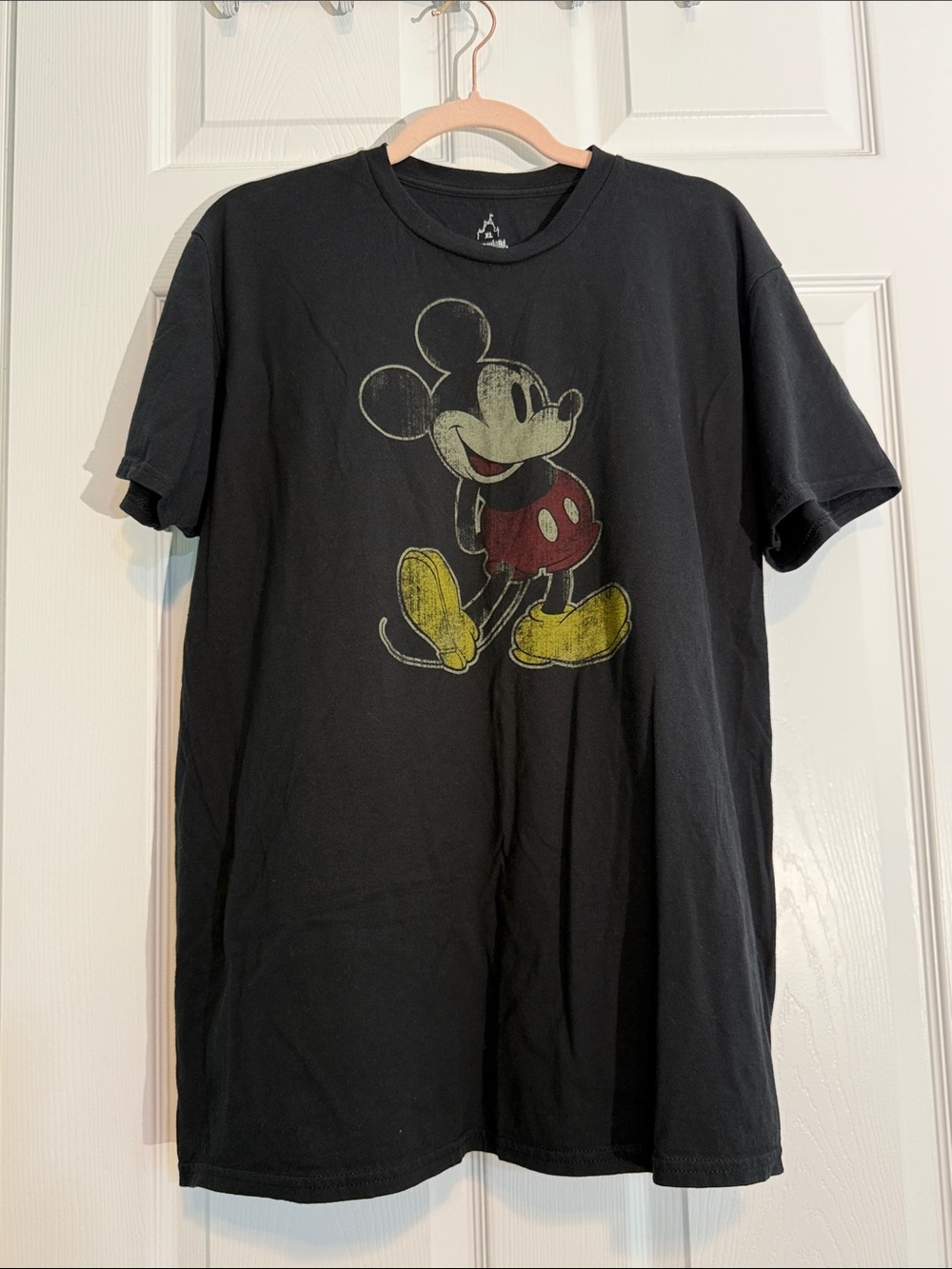 Disney Black Tee with Retro Mickey Graphic